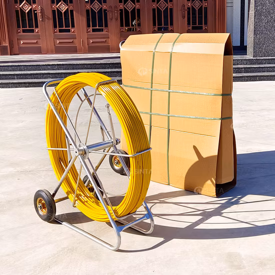 Duto de fibra de vidro FRP Rodder 14mm 200m Fibra Puxando Fio Cabo Flexível para Push Rod