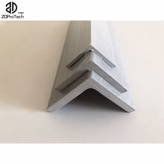 Extremely Durable FRP Angle Fiberglass Angle Bar Pultruded FRP Angle Cleat L Beam Profiles.
