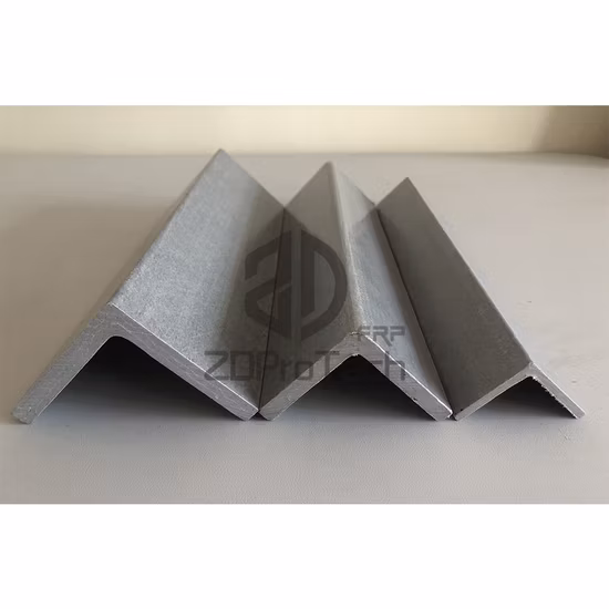 Extremely Durable FRP Angle Fiberglass Angle Bar Pultruded FRP Angle Cleat L Beam Profiles.
