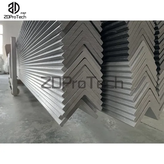 Extremely Durable FRP Angle Fiberglass Angle Bar Pultruded FRP Angle Cleat L Beam Profiles.