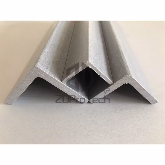 Extremely Durable FRP Angle Fiberglass Angle Bar Pultruded FRP Angle Cleat L Beam Profiles.